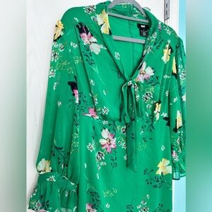 DKNY green floral dress, size 14, excellent condition